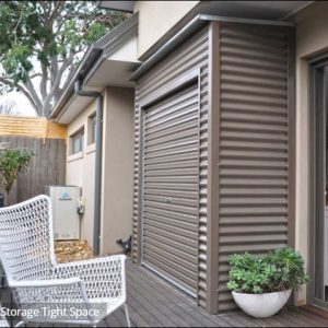 Slimline Roller Door Storage Shed – Mates Rate Australia